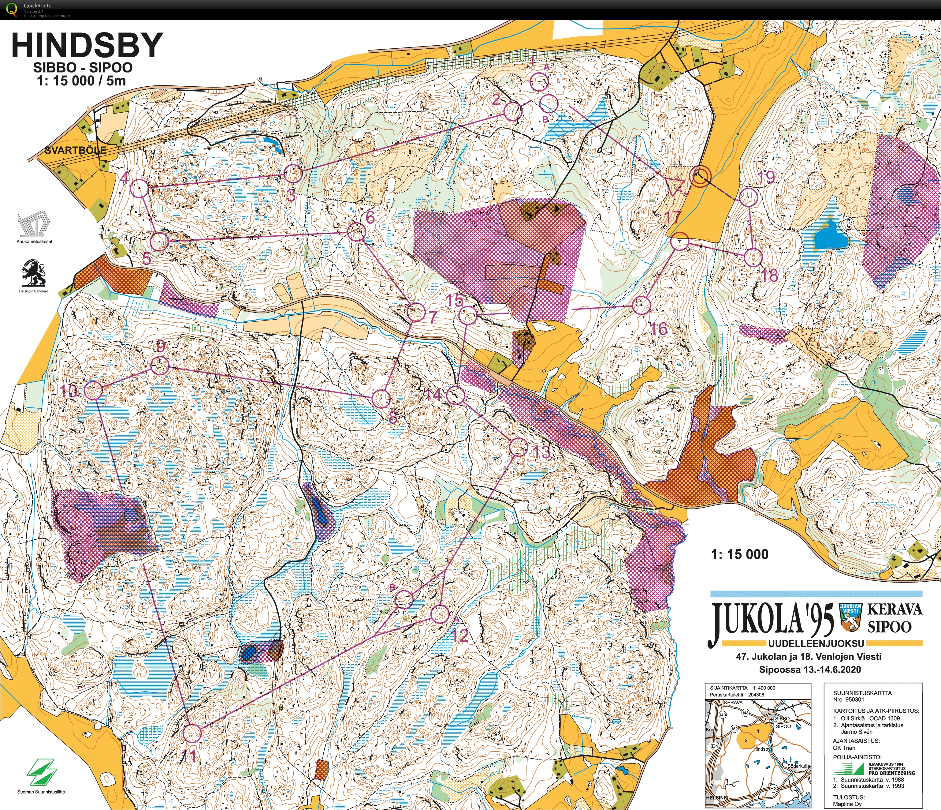 Jukola 1995 rerun (13.06.2020)